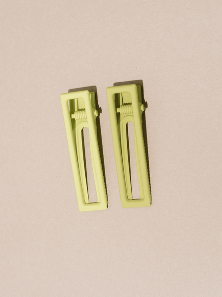 two tone green hair clips