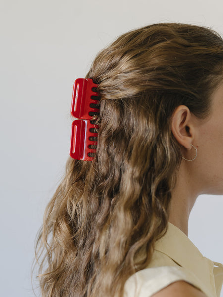 Jane Cherry Hair Claw Set - 5 small cherry red