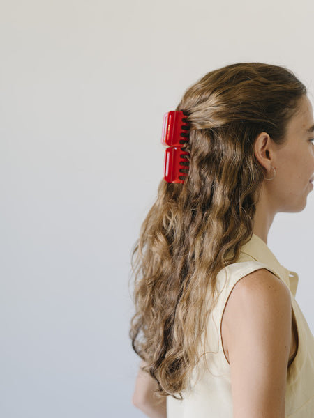 Jane Cherry Hair Claw Set - 5 small cherry red