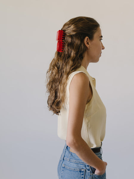 Jane Cherry Hair Claw Set - 5 small cherry red