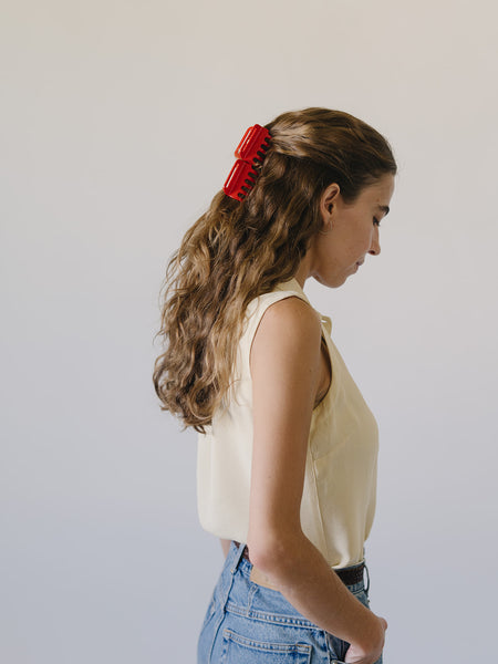 Jane Cherry Hair Claw Set - 5 small cherry red