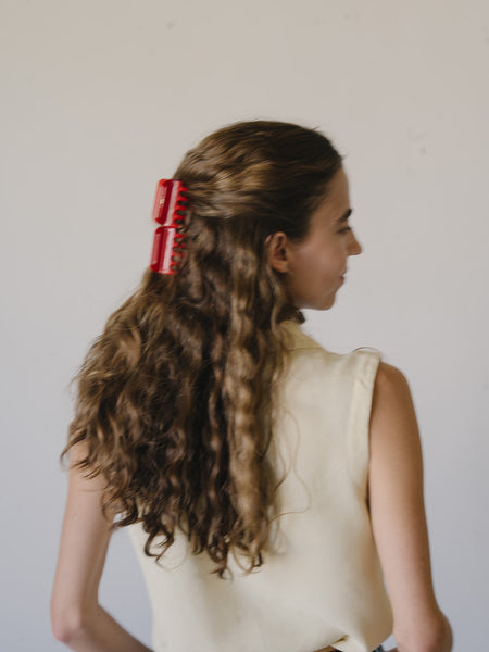 Jane Cherry Hair Claw Set - 5 small cherry red