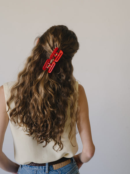 Jane Cherry Hair Claw Set - 5 small cherry red