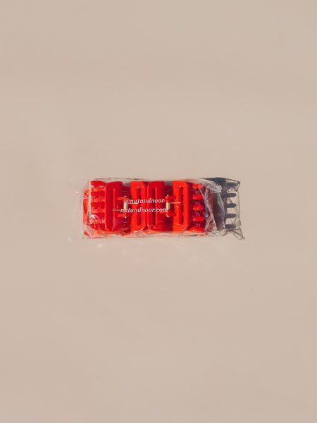 Jane Cherry Hair Claw Set - 5 small cherry red