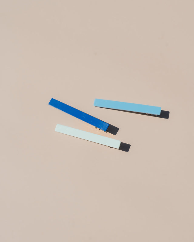 Evie Hair Clips - Blue Maize
