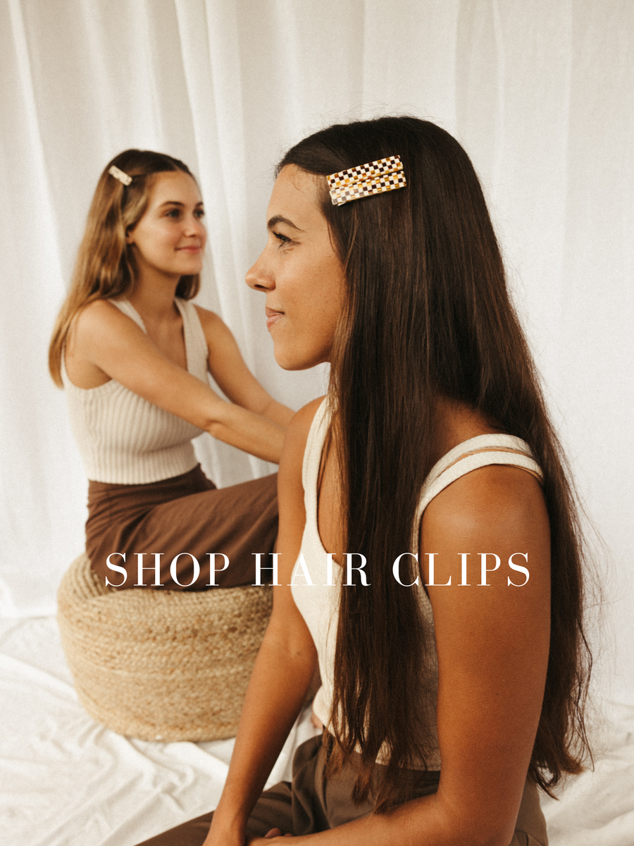 Women's sustainable jewelry and accessory brand, hair claws hair clips