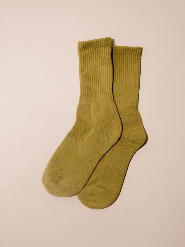 thin olive green socks
