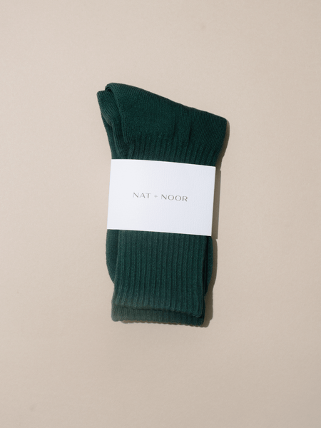 pine dark green crew socks