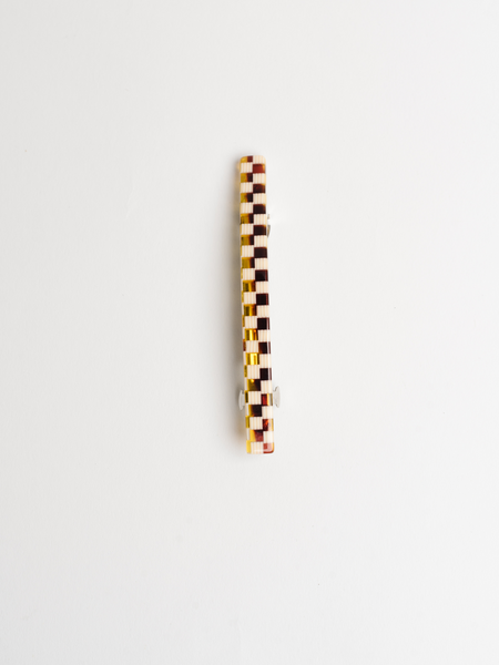 checkered french barrette hair clip