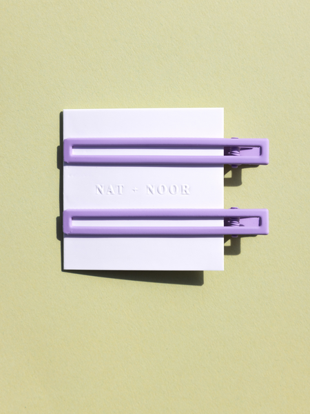 light purple metal hair clips set