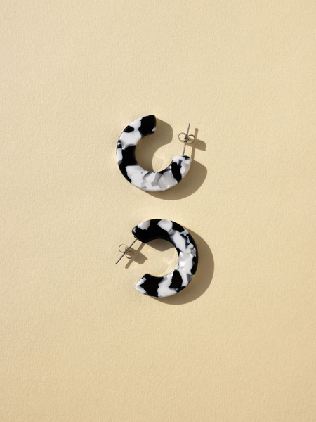 black and white marbled earrings