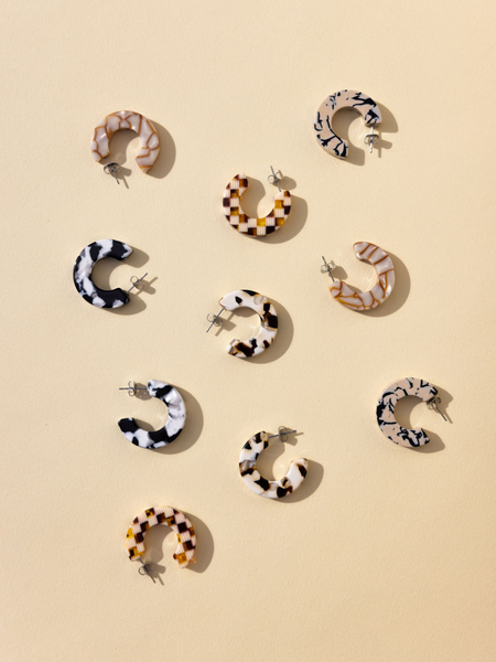 neutral chunky hoop earrings for women