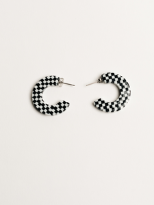 checkered acetate earrings