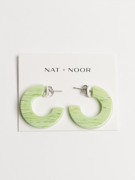 green striped hoop earrings