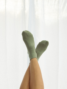 sage green ankle socks