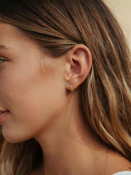 gold huggie hoop earrings for women