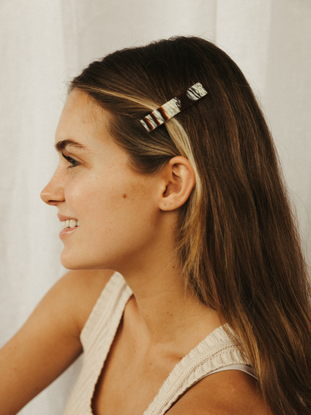 acetate rectangular hair clips for women