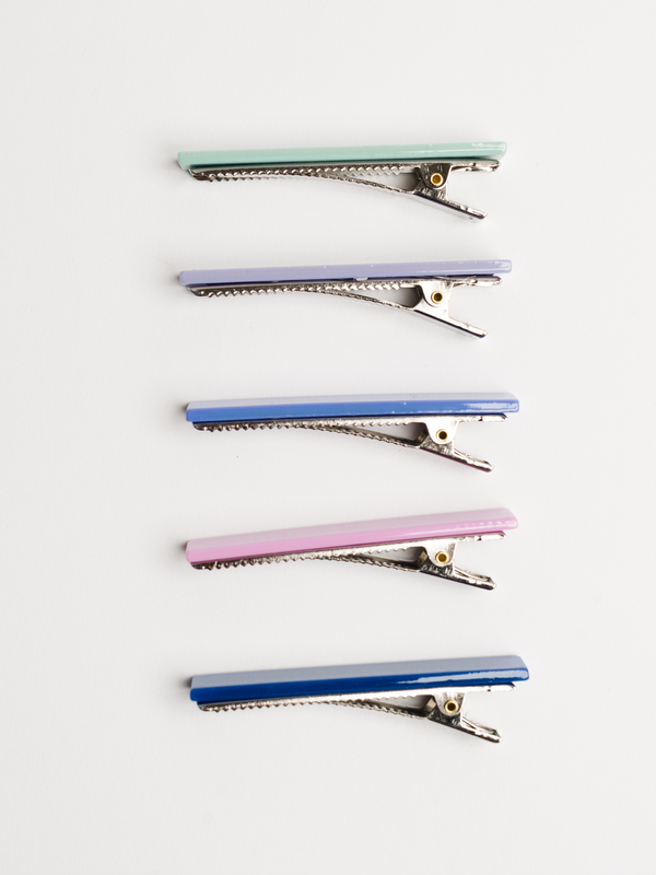 women's hair clips in blue tones