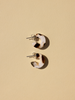 small brown and cream hoop earrings