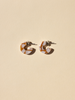 amber color small acetate hoop earrings