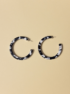 large black and white hoop earrings