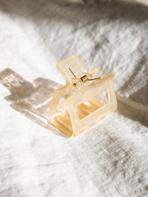 small cream hair claw clip