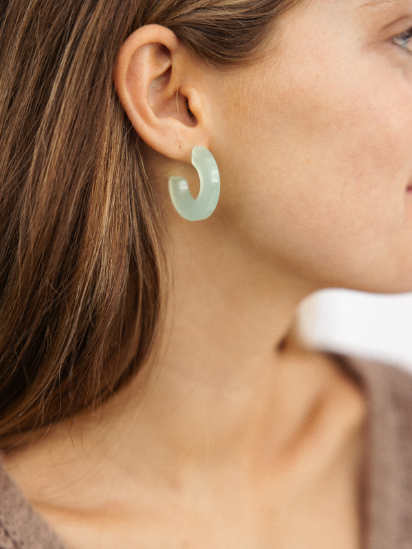 light green earrings for women