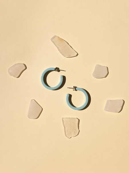 light blue acetate earrings for women