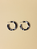 black and white small hoop earrings